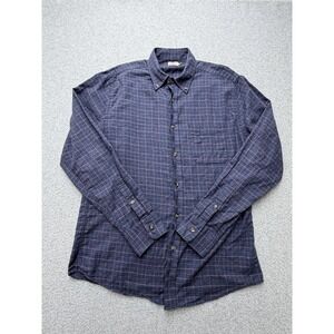 Faherty Shirt Mens Medium Blue Check Flannel Long Sleeve Button Front Casual